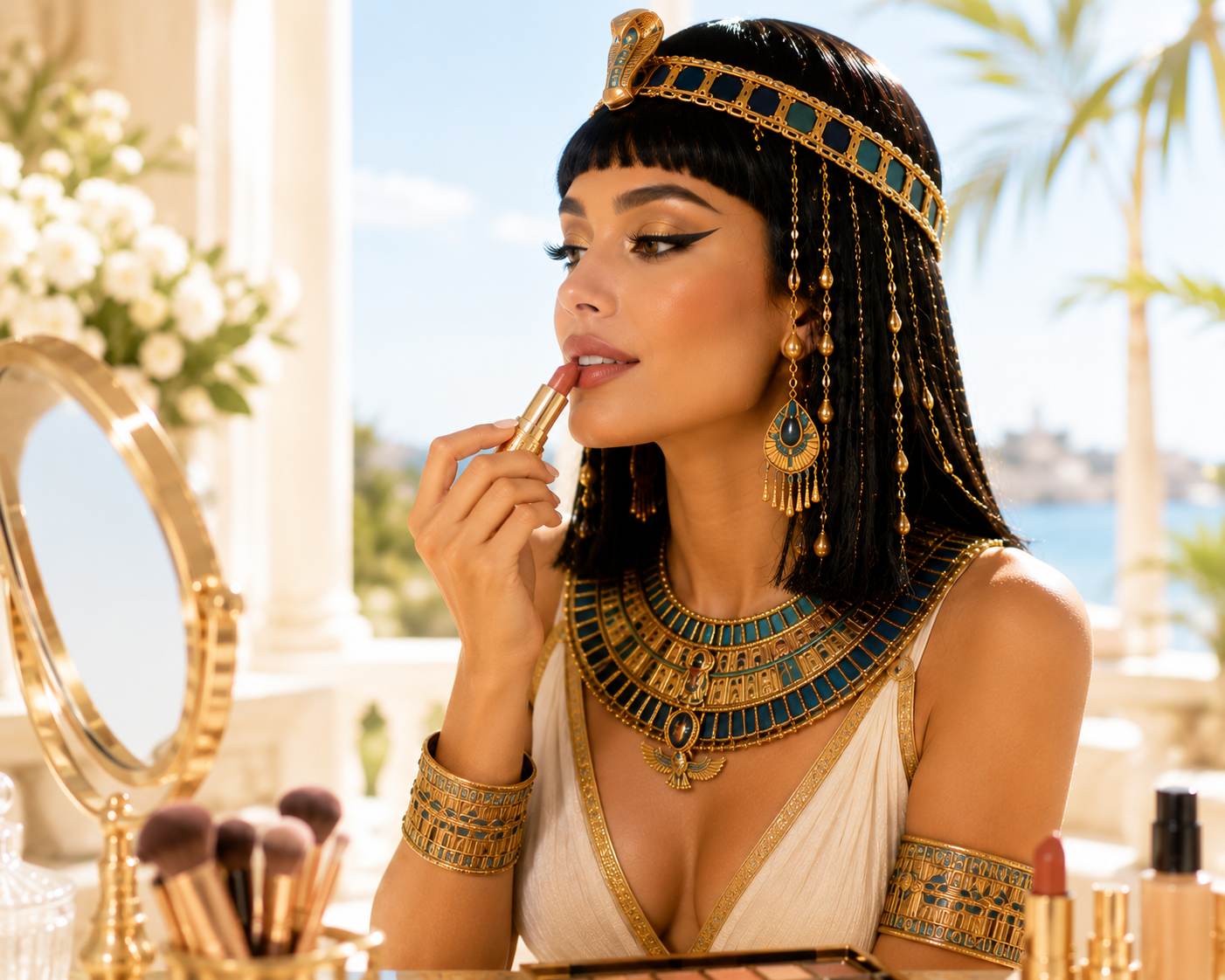 Cleopatra Applying Lipstick Image1